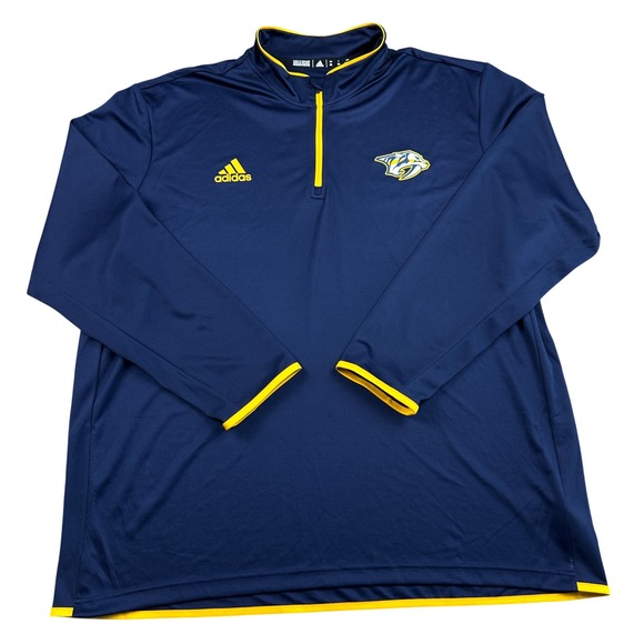 adidas Other - Adidas Nashville Predators NHL Quarter Zip Pullover Navy Blue Mens 2XL Hockey
